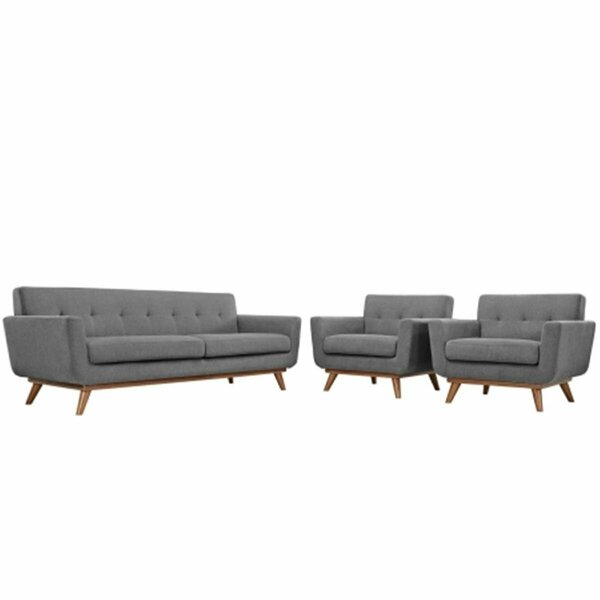 East End Imports Engage Armchairs and Sofa Set of 3- Gray EEI-1345-GRY